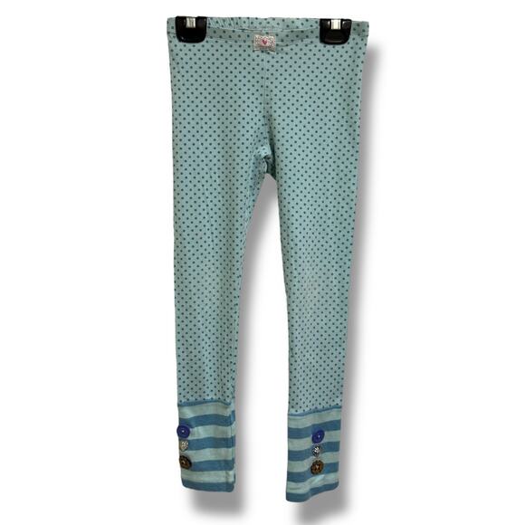 naartjie Girls Outfit Blue Floral Polka Dot Dress Leggings Size 7 Buttons - Picture 4 of 11
